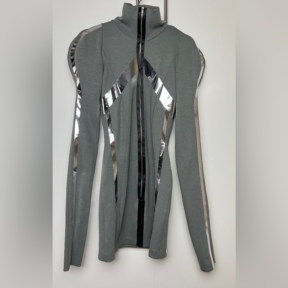 Avtandil Georgian Designer Space Grey Silver Super Stylish Dress Size S